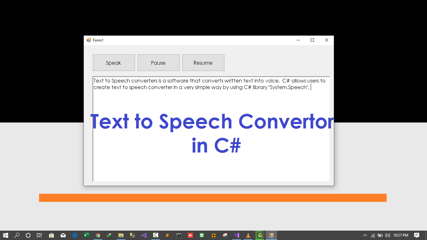 Text to Speech Convertor in C#